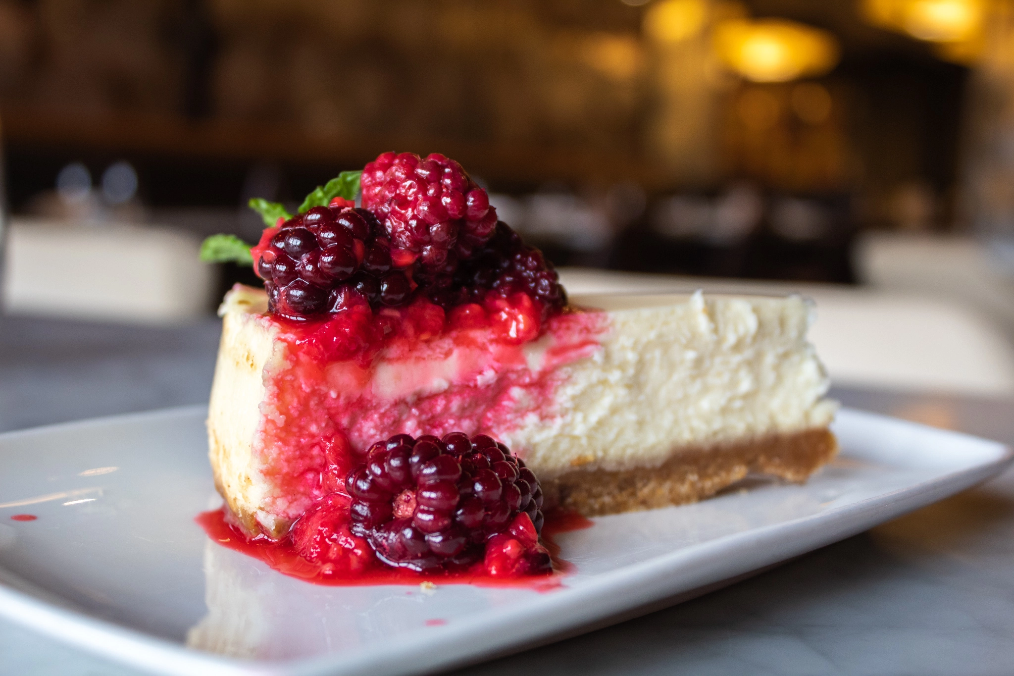 Cheesecake at Proof Kitchen + Lounge in Waterloo Ontario