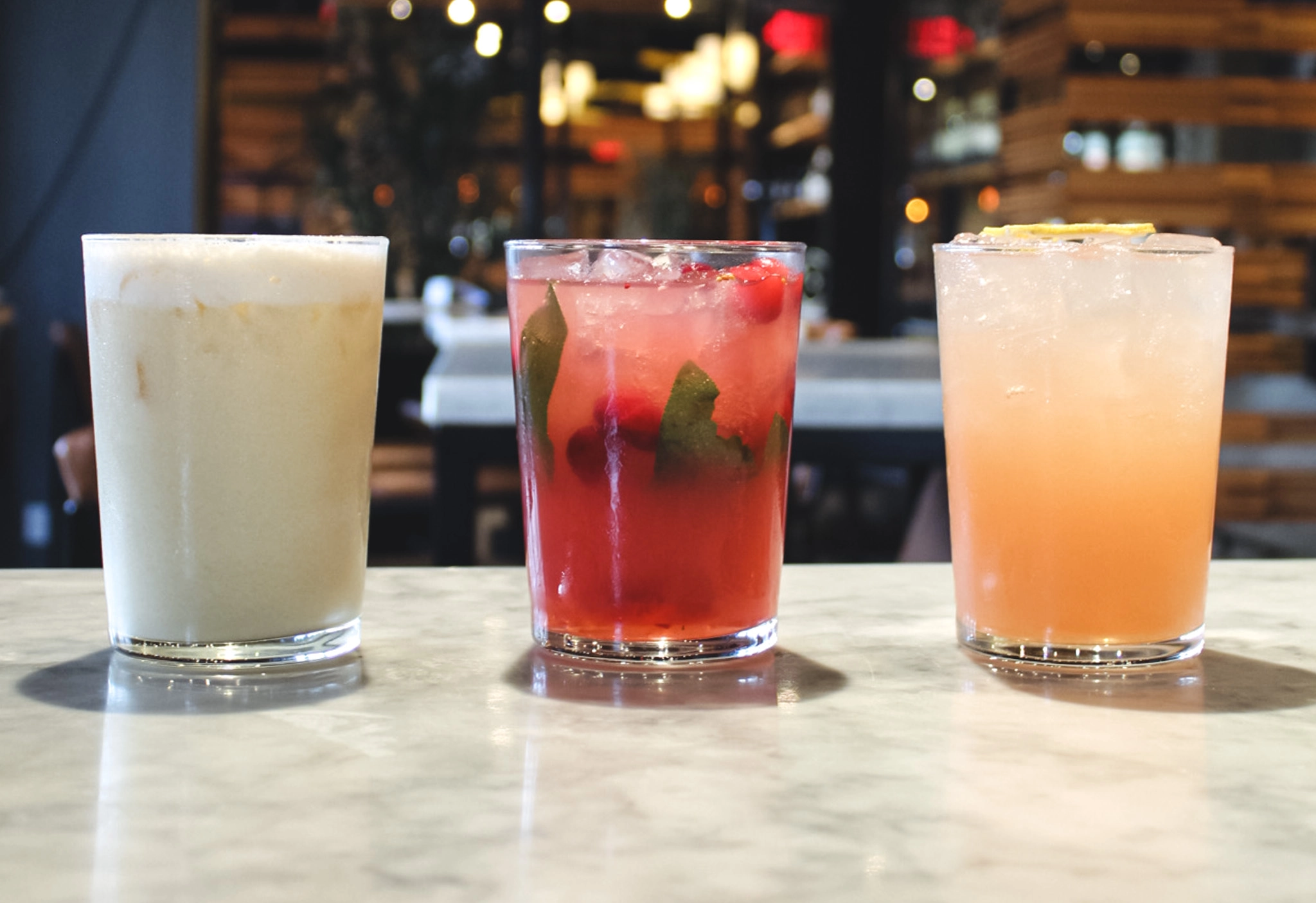 Non-alcoholic drinks available at Proof Kitchen + Lounge