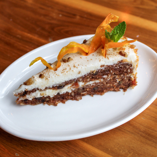 Carrot cake dessert at Proof Kitchen + Lounge