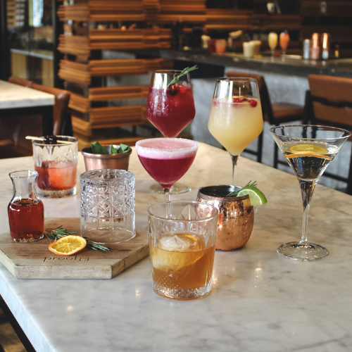 Seasonal cocktails available at Proof Kitchen + Lounge
